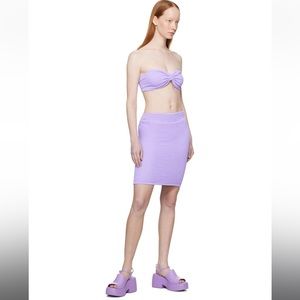 NWOT HUNZA G Shirred Miniskirt in Purple